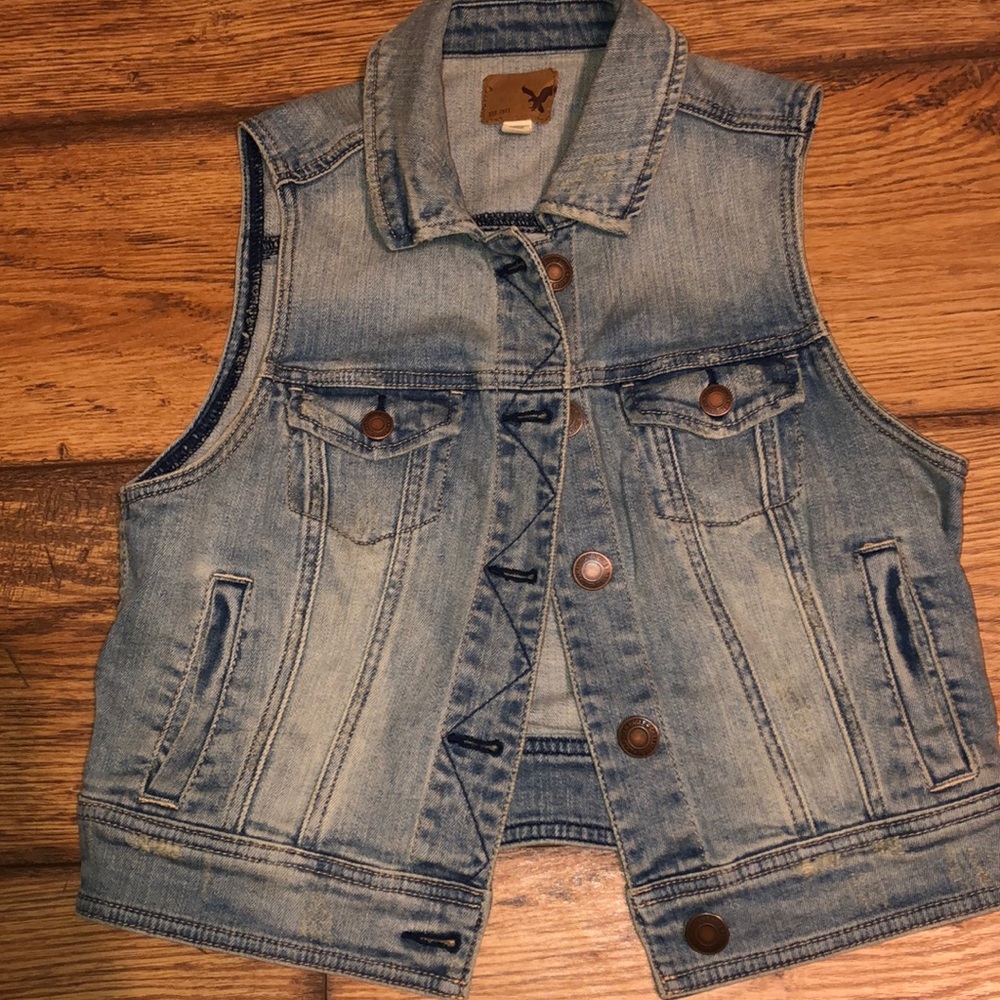 AEO denim vest